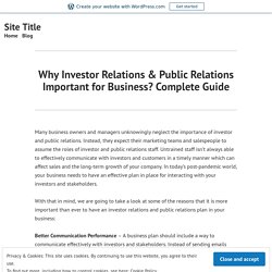 Why Investor Relations & Public Relations Important for Business? Complete Guide – Site Title