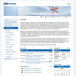 Renren - INVESTOR RELATIONS - Overview