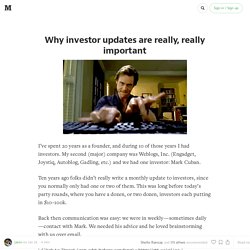 Why investor updates are really, really important