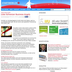 Investoren-Szene: Liste Schweizer Business Angels » startwerk.ch