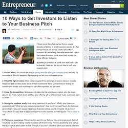 10 Ways to Get Investors to Listen to Your Business Pitch