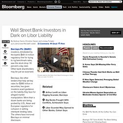 Wall Street Bank Investors in Dark on Libor Liability