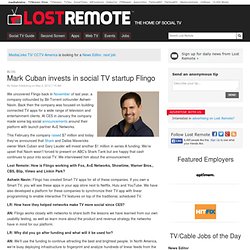 Mark Cuban invests in social TV startup Flingo