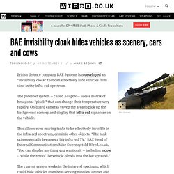 BAE invisibility cloak hides vehicles as scenery, cars and cows