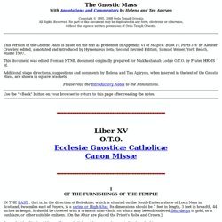 Liber XV: The Gnostic Mass