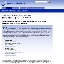 Invisible Force: Farmers' Mental Models and How They Influence Learning and Actions