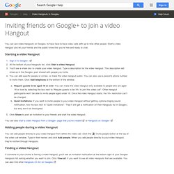 Starting a Hangout party - Google+ Help