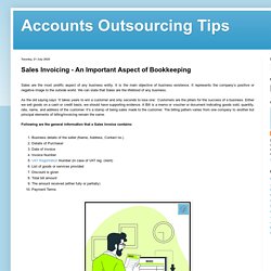 Outsource Bookkeeping Sales/Purchase Invoicing