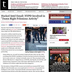 Hacked Intel Email: NYPD Involved in "Damn Right Felonious Activity"