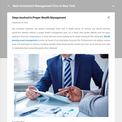 Steps Involved in Proper Wealth Management