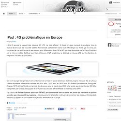 iPad : 4G problématique en Europe