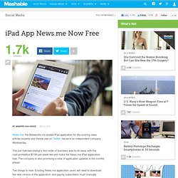 iPad App News.me Now Free