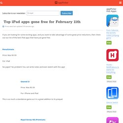 Top iPad apps gone free for February 11th
