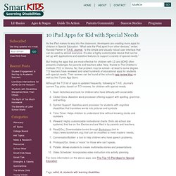 10 iPad Apps for Kid with Special Needs