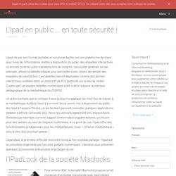 L’Ipad en public … en toute sécurité !