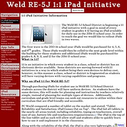 1:1 iPad Initiative Information - Weld RE-5J 1:1 iPad Initiative