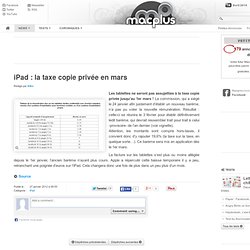 iPad : la taxe copie privée en mars