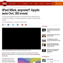 iPad Mini, anyone? Apple sets Oct. 23 event
