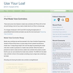 iPad Modal View Controllers - Blog