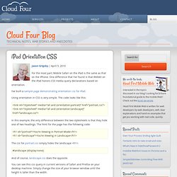 » iPad Orientation CSS Cloud Four Blog