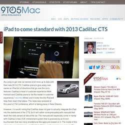 iPad to come standard with 2013 Cadillac CTS