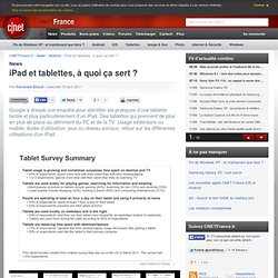 iPad et tablettes, à quoi ça sert ?