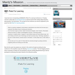 Mantz’s Mission - iPads For Learning