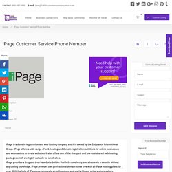 iPage Customer Service Phone Number USA Toll-Free