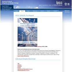 IPCC SRREN: Full Report — SRREN