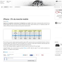 iPhone : 5% du marché mobile