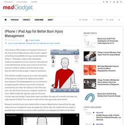 iPhone / iPad App for Better Burn Injury Management