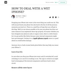 HOW TO DEAL WITH A WET IPHONE?. Dropping your iPhone into water is the…