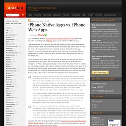 iPhone Native Apps vs. iPhone Web Apps
