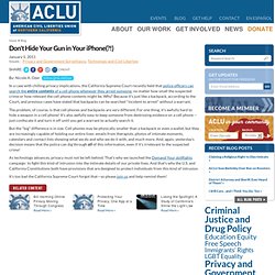 ACLU of Northern California : Don't Hide Your Gun in Your iPhone(?!)