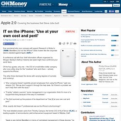 IT on the iPhone: ‘Use at your own cost and peril’ - Apple 2.0