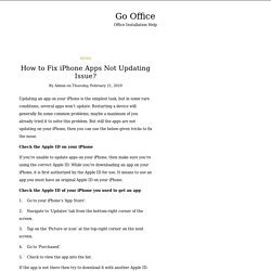 How to Fix iPhone Apps Not Updating Issue? – Go Office