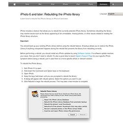 iPhoto 6 and later: Rebuilding the iPhoto library