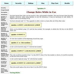 Iptables 9 Change Rules While in Use