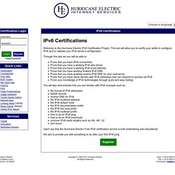 Hurricane Electric IPv6 Certification