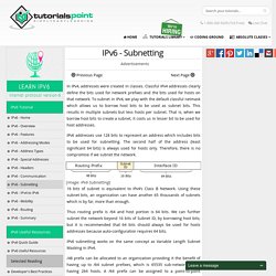 IPv6 Subnetting