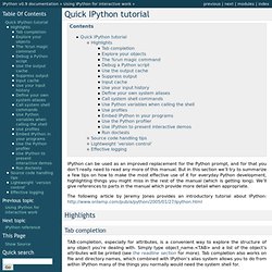 Quick IPython tutorial — IPython v0.9 documentation