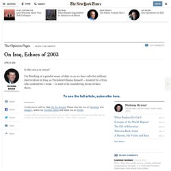 On Iraq, Echoes of 2003 - NYTimes.com