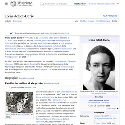 Irène Joliot-Curie (1897 1956)