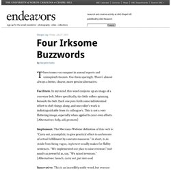 Four Irksome Buzzwords