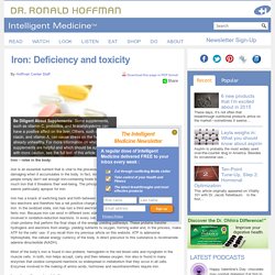 Iron: Deficiency and toxicity