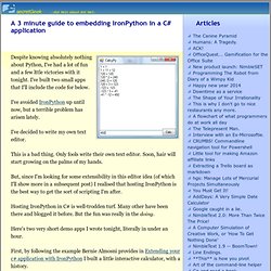 A 3 minute guide to embedding IronPython in a C# application