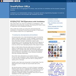 Scripting Your .Net Applications with IronPython
