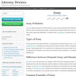 Irony - Examples and Definition of Irony