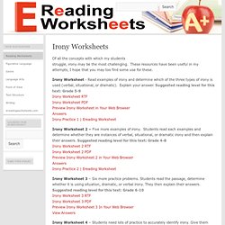 Irony worksheets | ereading worksheets