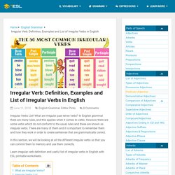 Irregular Verb: Definition, Examples And List Of Irregular Verbs In English